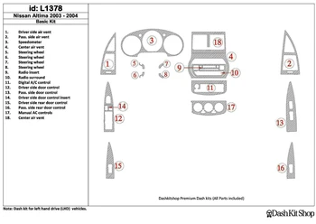 

Interior lining for Nissan Altima 2003-2004. Set L1378.