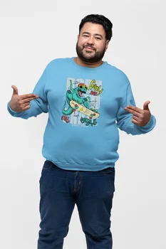

Angemiel Wear Vicinity Skateboarder Dinosaur Blue Men 'S Sweatshirt