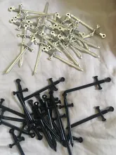 Colgante de espada de 55x16mm, 10 Uds., fabricación de joyas, colores de plata antigua, Color bronce antiguo, negro