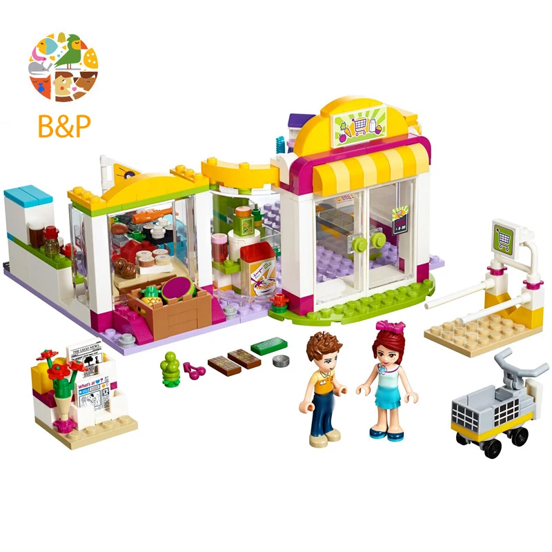 

Heart Lake City Market supermarket 41118 318pcs Building Blcok set Brick compatible 10494 Toys for children Building Block Gift