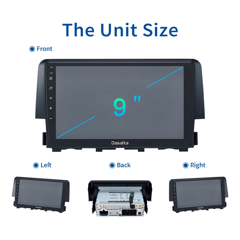 Автомобильное радио Dasaita 9 &quotIPS 1 Din Android 10 0 для Honda Civic 2015 2016 навигация GPS стерео MAX10