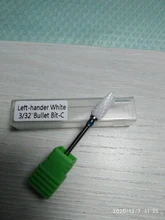 Broca de clavo de cerámica para zurdos, cortador de circonita blanca con forma de bala