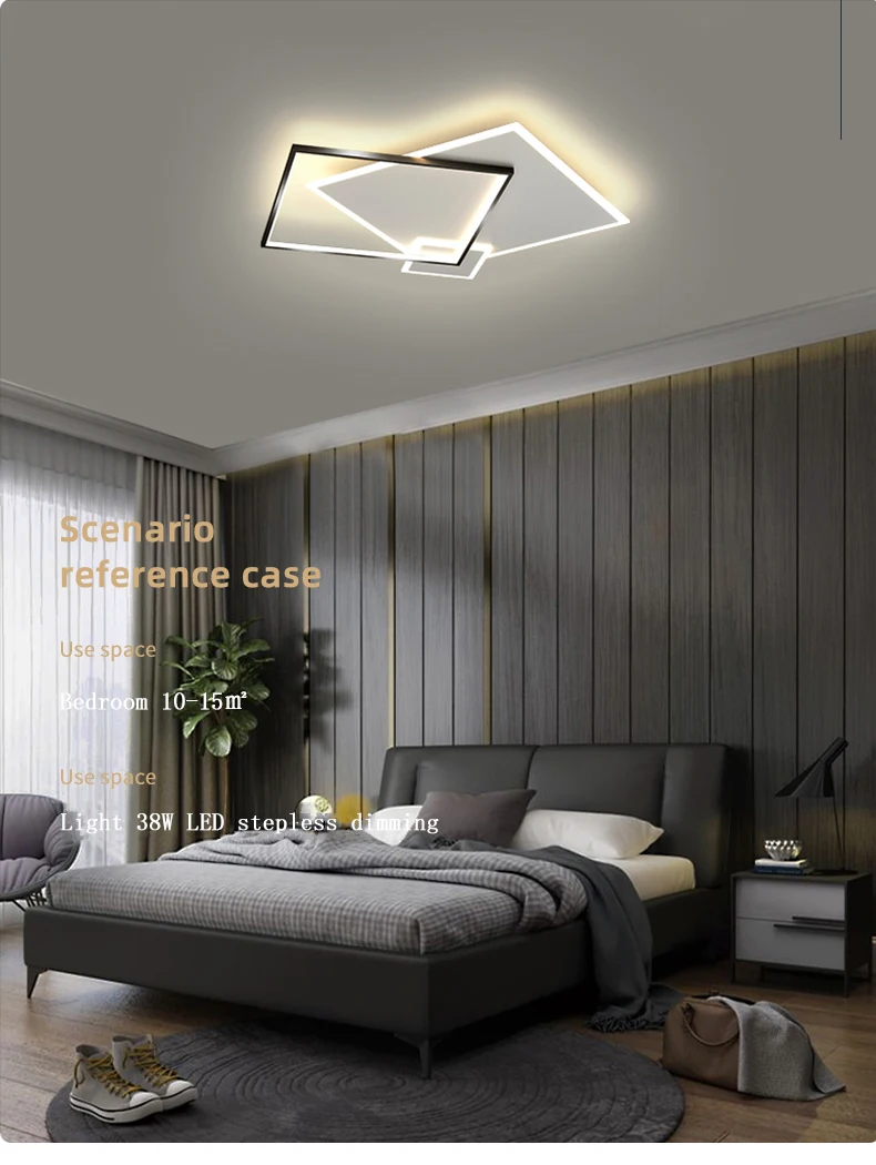 Modern LED Ceiling Lamp For Living Room Bedroom Dining Room Kitchen Lounge Gold Square Design Remote Control Chandelier Light glass chandelier