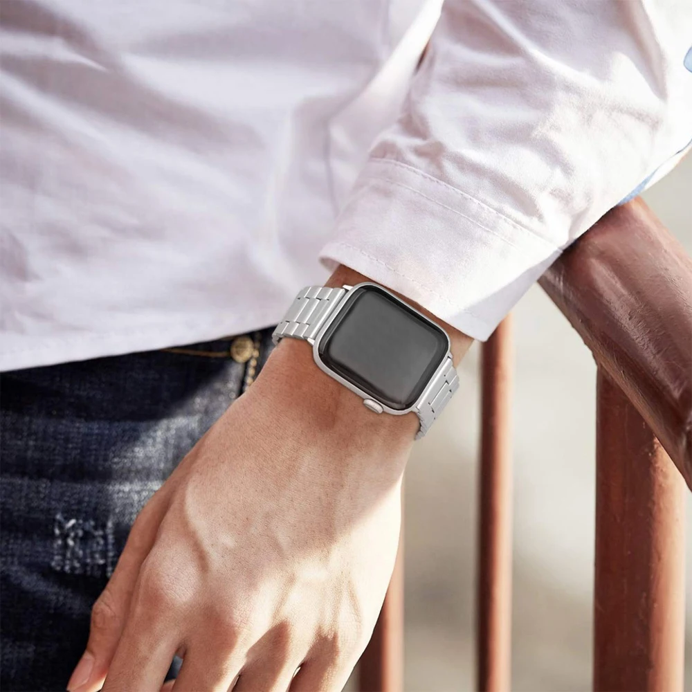 Ремешок из нержавеющей стали для apple watch band 44 мм 40 браслет iwatch 42 38 series 5 4 3 38/42/40