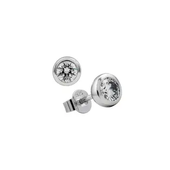 

Earrings Silver Chatones with Zircons 5 mm