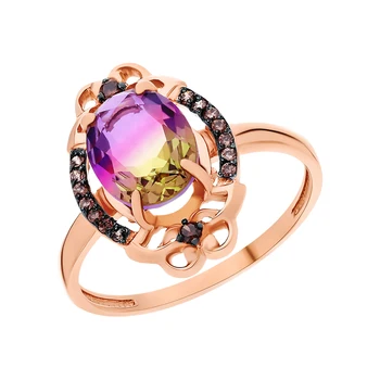 

Silver ring with ametrine and cubic zirconia sunlight sample 925