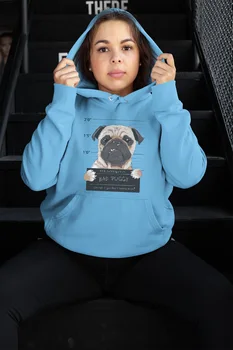 

Angemiel Wear Bad Puggy Blue Women 'S Hooded Sweatshirt