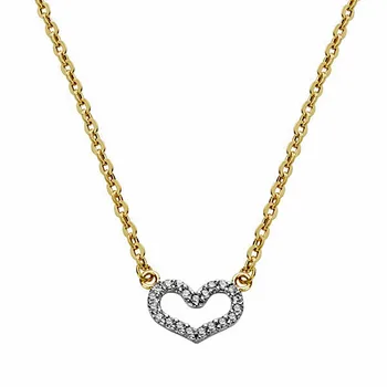 

18k gold pendant two-color heart with chain 45cm. [AA1839]