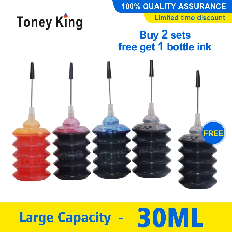 Toney universal(Король 30 мл бутылки красителя пополнения чернил комплекты для HP 655 364 564 178 920 670 932 950 711 902 952 953 принтер Caridges СНПЧ резервуар для чернил