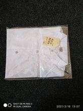 Camisetas de manga larga para niños, camisa de Blanco sólido de algodón a la moda, con botones y cuello vuelto, 8 12y, primavera 2021