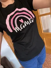 Camiseta a juego con estampado de Arco Iris para madre e hija, camiseta de manga corta con apariencia familiar, ropa de madre e hija, 1 unidad