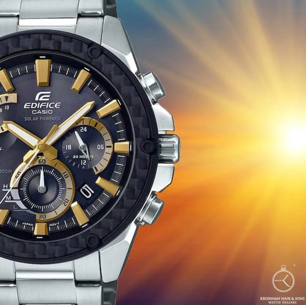 Casio Edifice часы на солнечных батареях карбоновый Чехол Мужские наручные брендовые