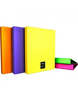 

FOLDER 4 RINGS 25 MM UNEQUAL FLUOR GREEN