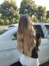 GEMMA-pelucas de cabello largo ondulado para mujeres negras, pelo sintético de parte media, para fiesta diaria, Cosplay, resistente al calor