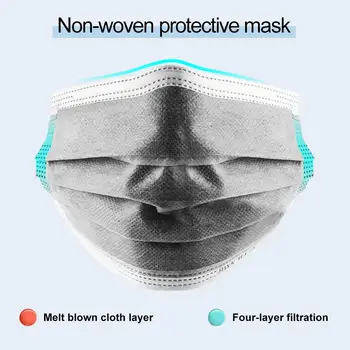 

Non Woven Hygienic Face Mask Disposable 4 Layer Earloop Filter Breathable Masks Anti Dust Safety Protection Mouth Cover Muffle
