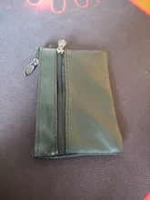Tarjetero suave con cremallera para hombre y mujer, Cartera de cuero con cremallera, para regalo, pequeño