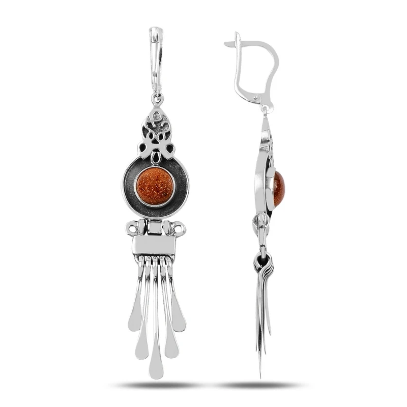

Silver 925 Sterling Star Cubic Zirconia and Shaking Hand Handwork Earrings