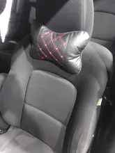 Almohada de cuello para coche, reposacabezas de cuero genuino, diseño de protección de seguridad, soporte de descanso, color negro, accesorios de seguridad para automóviles, Uds.