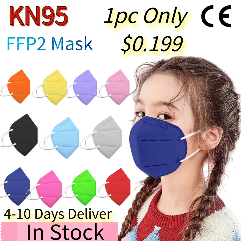 20/50pc mascarilla facial ffp2 kn95 ffp2mask máscara enfant niños máscaras 5 capas máscaras sagornasapp mascarilla fpp2 homologada niñas