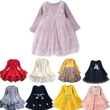 Платье для маленьких девочек кружевное платье-майка для маленькой принцессы платье с длинными рукавами летняя одежда детское платье для свадебной вечеринки, vestido infantil Menina, на возраст 3, 5, 7, 8 лет
