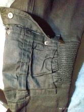 Los nuevos hombres de la moda vaqueros Cargo ajustados pantalón largo de Denim de combate de bolsillo elástico pantalones de trabajo negro