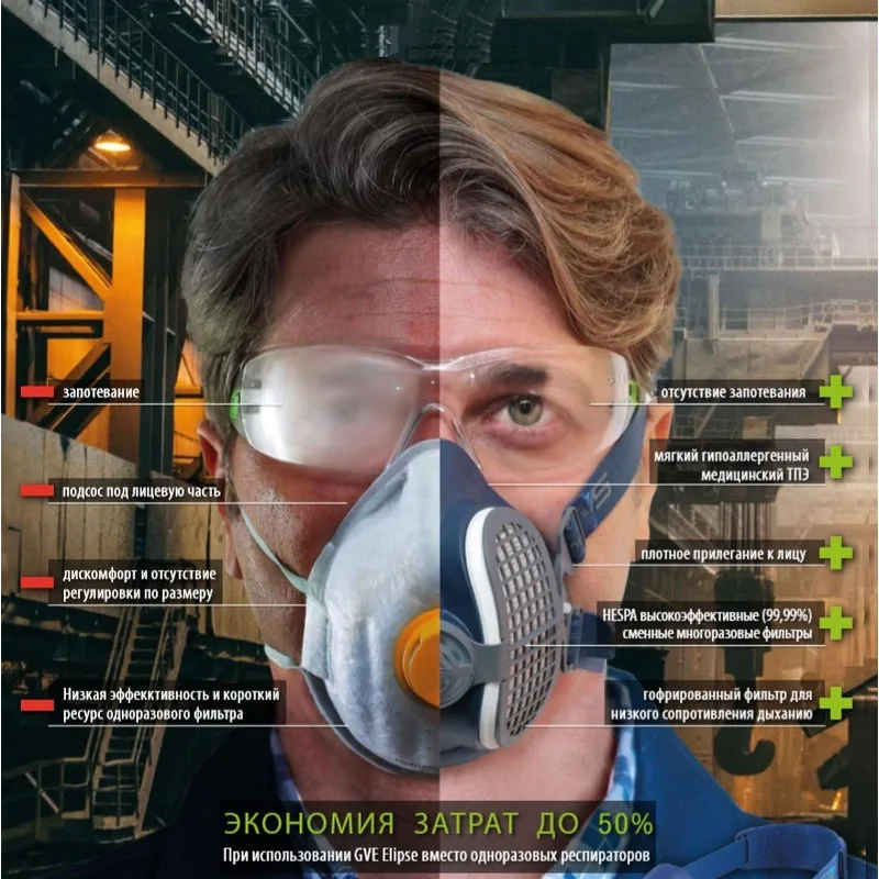 Рисунок 6 - Полумаска ELIPSE Р3 размер S/M
