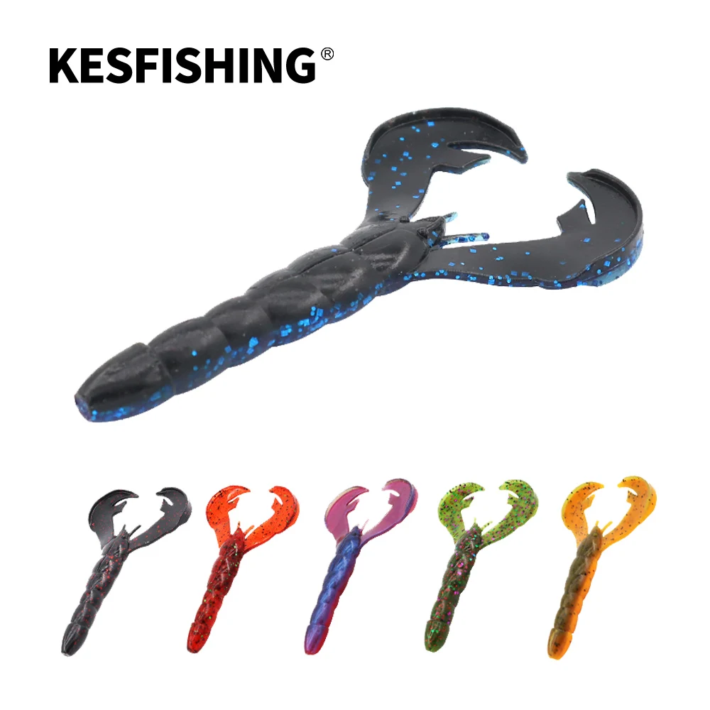 Фото KESFISHING Мягкая приманка, искусственная приманка, агент ярости, хвост, завивка, 4 дюйма, для ползания, рыба в соли, приманка для ловли окуня, снасть, соли №1