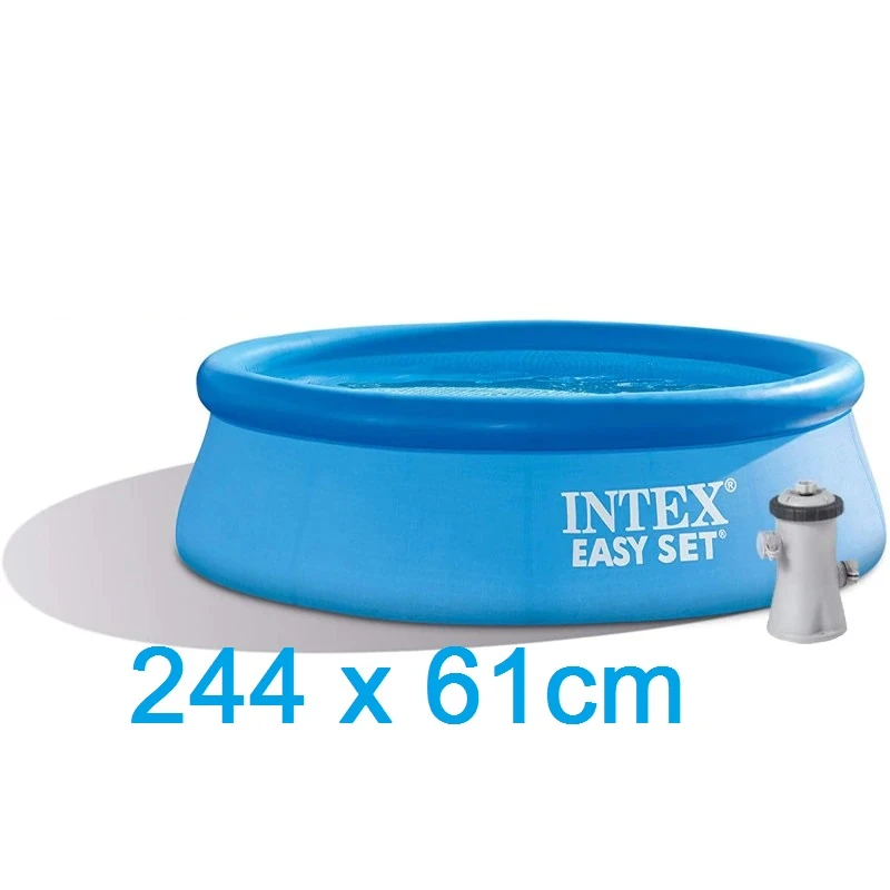 Intex removable pool with inflatable top hoop range Easy Set with scrubber