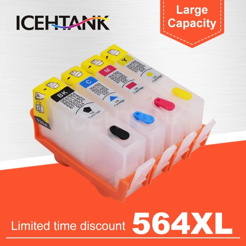 ICEHTANK 564 564XL перезаправляемый картридж для hp Photosmart 5512 5514 5515 5520 5521 6510 6512 6515 6520 6521 7515