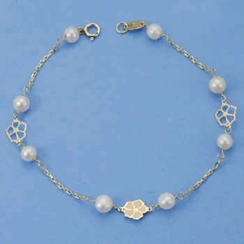 

18K COMMUNION BRACELET PEARL 4-4.5 M/M