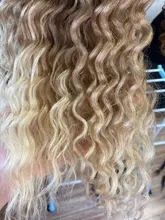 Mechones de pelo ondulado rizado natural, extensiones de cabello sintético con cierre, pelo rubio degradado, fibra de 20 pulgadas, envío gratis