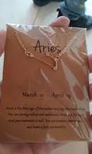 Signo del zodiaco de estrella de cartón para mujer, collares de constelación de 12, colgante de cristal dorado, collares de cadena de Gargantilla, joyería de regalo para cumpleaños