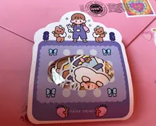 Yoofun-pegatinas adhesivas de dibujos animados para decoración de diarios, 100 Uds.