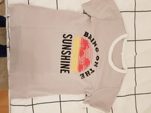 Womens T-Shirt Top-Tees Short-Sleeve Sunshine Bring Letter-Print O-Neck Casual on The