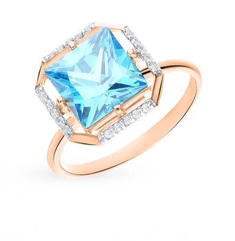 

Gold ring with Topaz and cubic zirconia sunlight sample 585