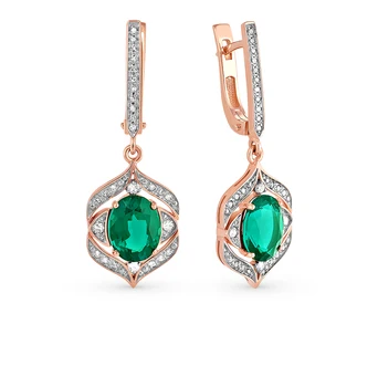 

Gold earrings with emeralds and diamonds sunlight sample 585