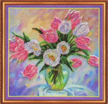 

Av-241 set for embroidery with beads 'abris art' 'Spring lyrica', 32*32 cm