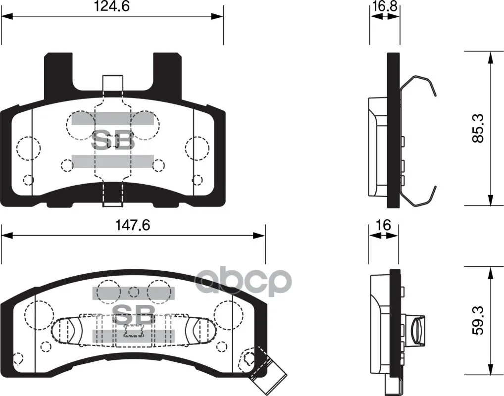 Колодки Тормозные Chevrolet Exspress/Suburban/Tahoe 3500/2500 Передние Sangsin Brake Sp1288 Sangsin brake арт. SP1288