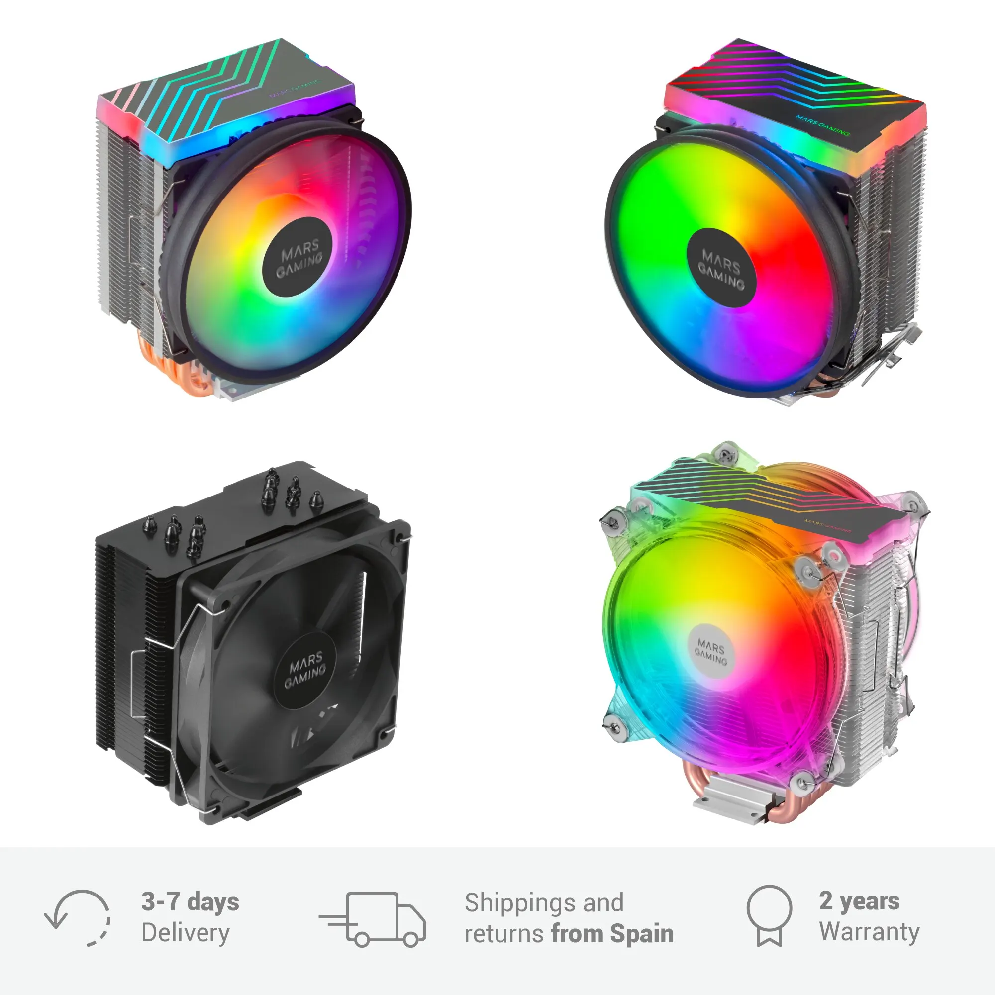 Mars Gaming MCPU, CPU cooler, computer cooling black or with RGB lighting,  from 160W to 200W TDP - AliExpress