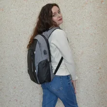 CEAVNI-Mochila impermeable con carga USB para hombre, bolsa de negocios informal Oxford para ordenador portátil de 15,6 pulgadas