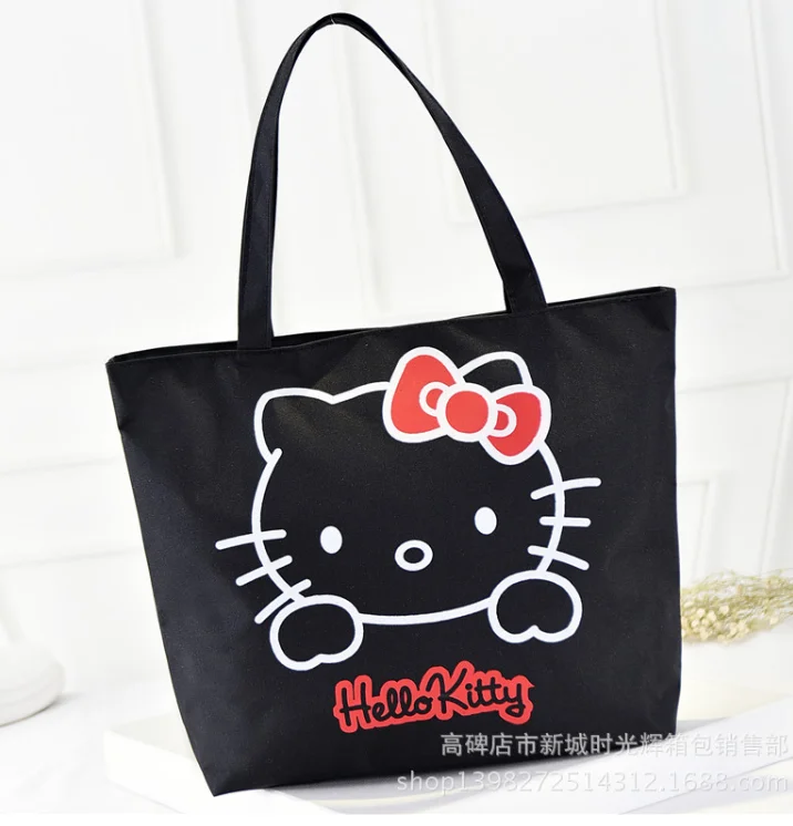 Холщовая Сумка с принтом Hello kitty, сумка на плечо, сумочка, XK-10321 - Цвет: 5