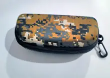 Caja militar de camuflaje para gafas de sol para hombre, estuche de EVA con Clip para cinturón, 1 unidad