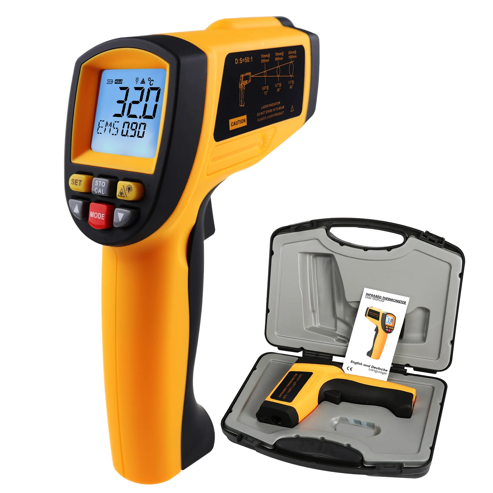 

Non-contact Infrared IR Laser Digital Temperature Meter Lasergrip 80 Sets Data Storage Surface Thermometer Instant Read