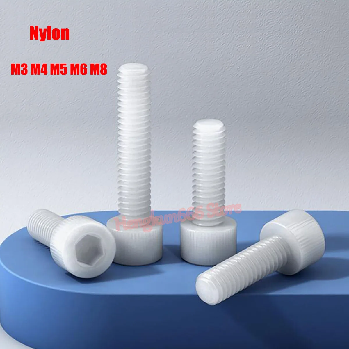 

M3 M4 M5 M6 M8 White Plastic Hexagon Hex Socket Cap Head Screws DIN 912 Nylon Allen Hex Drive Screw Bolts Full Thread