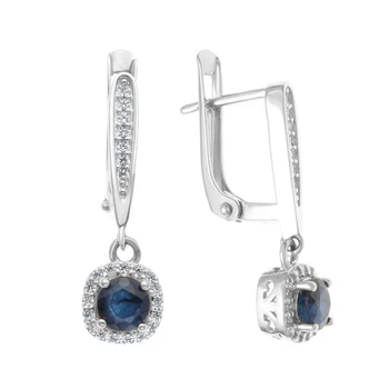 

Silver earrings with sapphire Nat. (U) and natural corundum (U)
