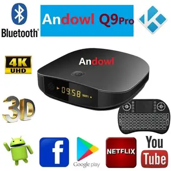 

Smart TV box Android 4 GB RAM 32GB ROM WiFi andowl IPTV 4K HD remote control Q9 Pro