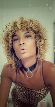 Curly Wig Short-Wig Bangs Afro Kinky Brown Synthetic Black-Women 14inches with Glorious