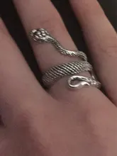 Anillo de estilo Retro con forma de serpiente y dragón para mujer, sortija con estilo de serpiente, estilo Punk, a la moda estudiantil