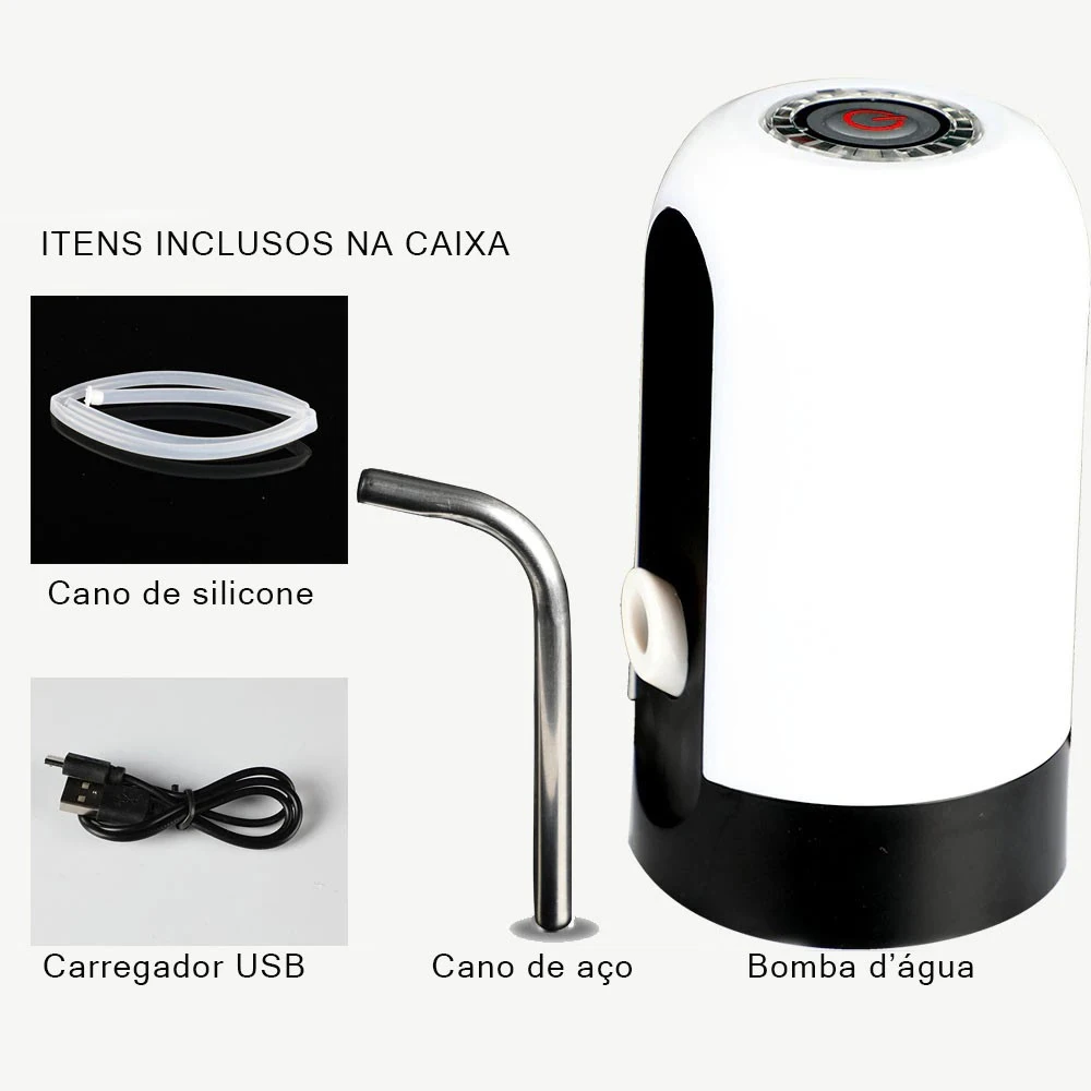 Bomba Elétrica Universal with Carregamento USB for Galão Garrafão de Água