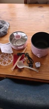 Mini máquina de Cocina eléctrica multifunción para el hogar, olla caliente de una sola/doble capa, olla de arroz multieléctrica, sartén antiadherente, 220V